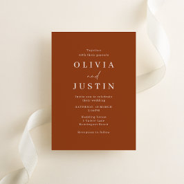 Convites Casamento de Terracotta Minimalista Moderno