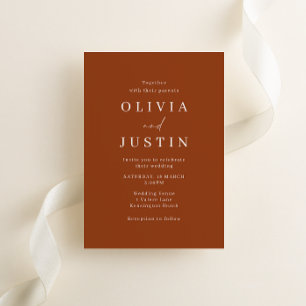 Convites Casamento de Terracotta Minimalista Moderno