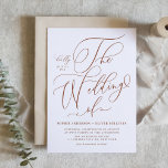 Convites Casamento de Terracotta Whimsical Calliografia<br><div class="desc">Convide familiares e amigos para o dia do seu casamento com nosso convite de casamento. Ela apresenta a frase "O Casamento de" em uma escrita brilhante e brilhante, acrescentando um toque pessoal e elegante à sua celebração. Personalize com seus nomes, data do casamento, local e qualquer texto adicional que você...</div>