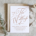 Convites Casamento de Terracotta Whimsical Calliografia<br><div class="desc">Convide familiares e amigos para o dia do seu casamento com nosso convite de casamento. Ela apresenta a frase "O Casamento de" em uma escrita brilhante e brilhante, acrescentando um toque pessoal e elegante à sua celebração. Personalize com seus nomes, data do casamento, local e qualquer texto adicional que você...</div>
