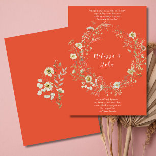 Convites Casamento de Terracotta White Rustic Boho Wildflow