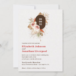 Convites Casamento de terras florais do Desert boho