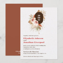 Convites Casamento de terras florais do Desert boho