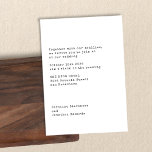 Convites Casamento de Tipografia Branca Minimalista<br><div class="desc">Detalhes do convite para casamento com a autora de escrever em branco minimalista com RSVP.</div>