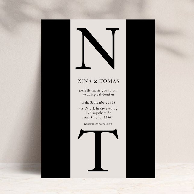 Convites Casamento de Tipografia Clássica em Bold Clássico  (Criador carregado)