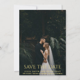 Convites Casamento de Tipografia Dourada Elegante e Simples