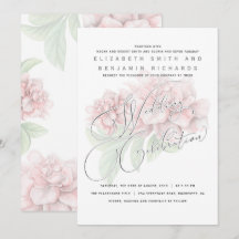 Casamento de Tipografia Floral Rosa Suave e Elegan