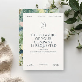Convites Casamento de Tipografia Minimal Chic Monograma