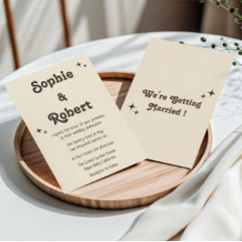 Convites Casamento de Tipografia Minimalista Elegante Retro