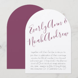 Convites Casamento de Tipografia Minimalista Roxo-Roxo Cass