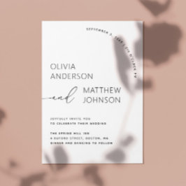 Convites Casamento de Tipografia Moderna | Contemporâneo El