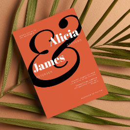 Convites Casamento de tipografia negro e brilhante negro e