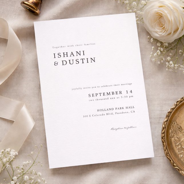 Convites Casamento de Tipografia Simples e Elegante (Criador carregado)