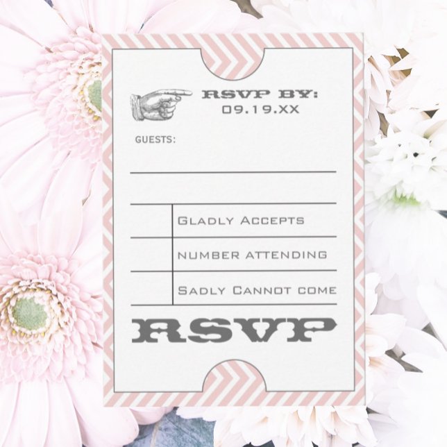 Convites Casamento de Tíquetes Moderno com Chevron Zig Zag  (Criador carregado)