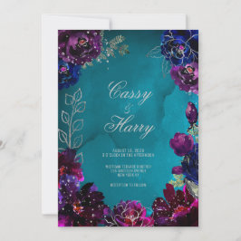 Convites Casamento de Tom Azul-Jewel Azul-Apphire
