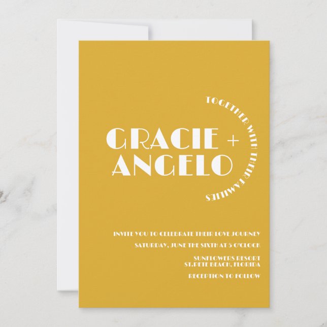 Convites Casamento de Toneladas Azuis de Mostarda Minimalis (Frente)