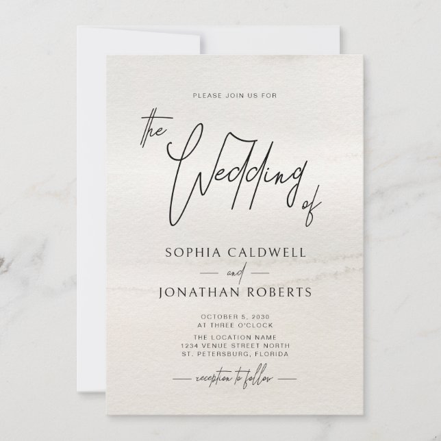 Convites Casamento de Tons Terrestres com Script Manuscrito (Frente)