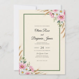 Convites Casamento de Trigo Rosa com Eucalipto do Prado
