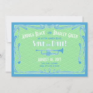 Convites Casamento de trompete 20 e 20 Salve a data