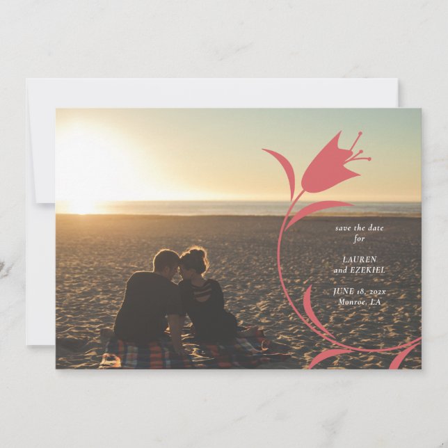 CONVITES CASAMENTO DE TULIP DE VINHO MOD SALVE A DATA (Frente)