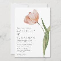 Casamento de Tulipas de Aquarela Moderna Minimalis