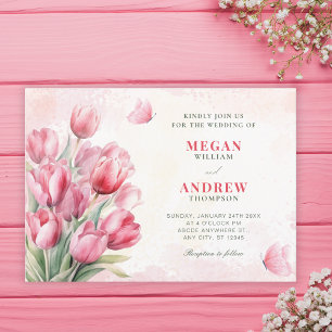 Convites Casamento de tulipas de buquê de flores