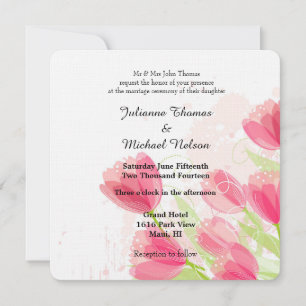 Convites Casamento de Tulipas Rosa