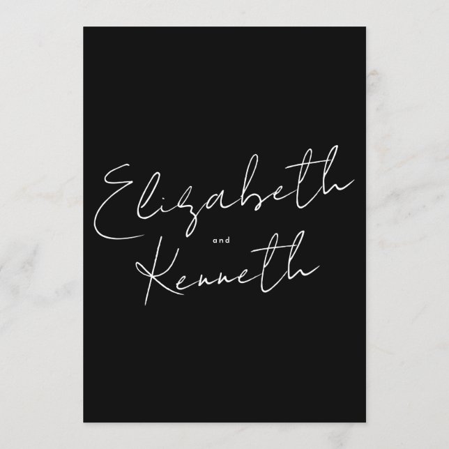 Convites Casamento de Tuxedo White com Nomes Personalizados (Verso)