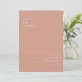 Convites Casamento de Typografia de Rosa com Mínimo com Dus