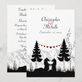 Convites Casamento de Ursos das Montanhas Silhouette Encant