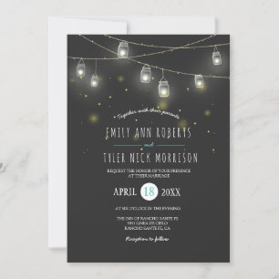 Convites Casamento de Vagalumes por Mason Jars