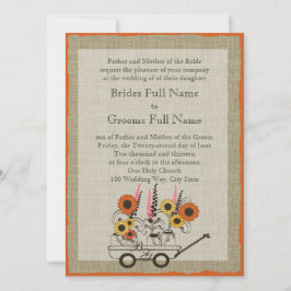 Convites Casamento de Vagão de Laranja Girassol