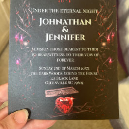 Convites Casamento de Vampiro Gótico de Noite Eterna Romanc
