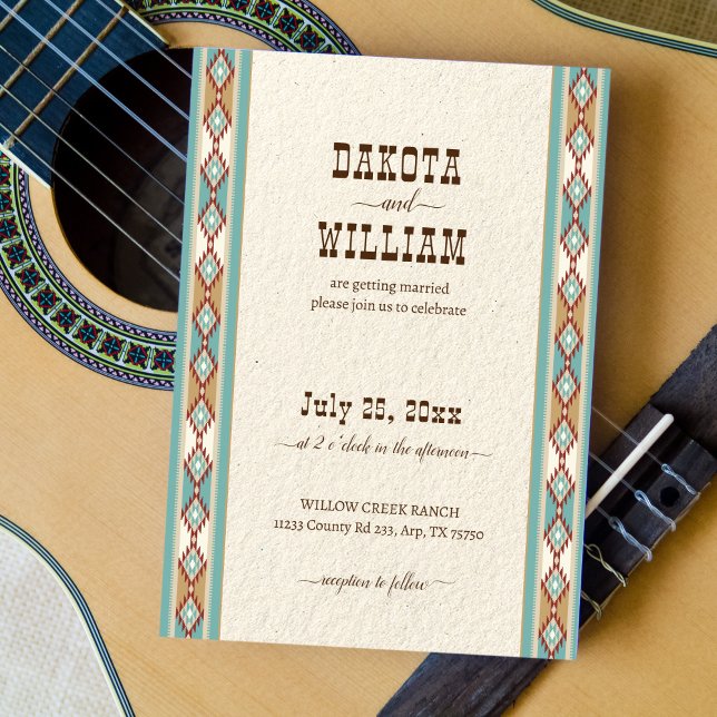 Convites Casamento de vaqueira do sudoeste oeste (Criador carregado)