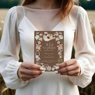 Convites Casamento de Vaqueiro Floral Elegante Western Wate
