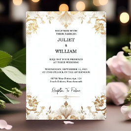 Convites Casamento de Vazio Elegante Clássico Simples do pa