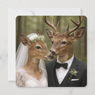 Convites Casamento de Veado e Corça na Floresta