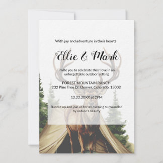 Convites Casamento de Veados da Montanha Minimalista Modern