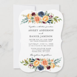 Convites Casamento De Veneração Floral Mistura De Aquarelas