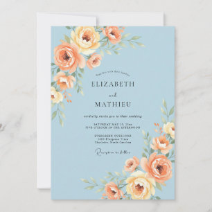 Convites Casamento de Verão Azul Azure Encantador