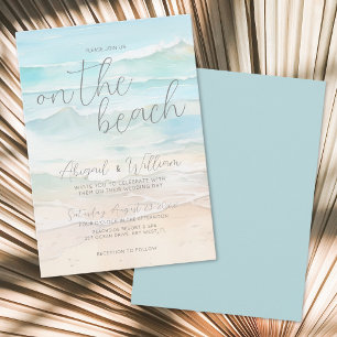 Convites Casamento de Verão com Aquarela na Praia