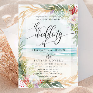 Convites Casamento de Verão com Caligrafia Floral à Beira-M
