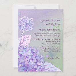 Convites Casamento de Verão com Hydrangeas Roxas