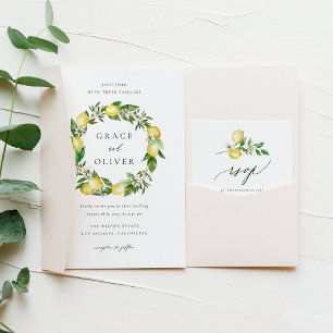 Convites Casamento de Verão com Lemon Botânico e Verena
