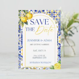 Convites Casamento de Verão com Lemon Mediterrâneo Salve a