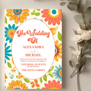 Convites Casamento de Verão com Tipografia Retro