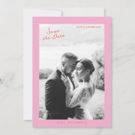 Convites Casamento de Verão Cor-de-Rosa Salvar a Data