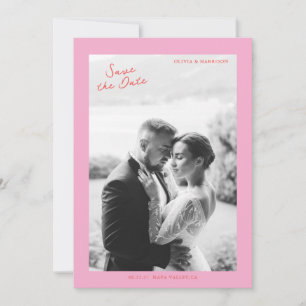 Convites Casamento de Verão Cor-de-Rosa Salve o Dia