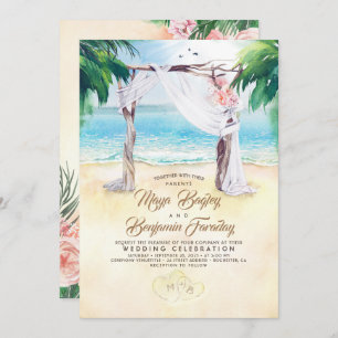 Convites Casamento de Verão de Dreamy Beach Arbor Tropical