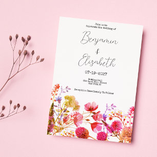 Convites Casamento de Verão de flor amarela alaranjada